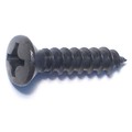 Midwest Fastener Sheet Metal Screw, #12 x 1 in, Black Steel Oval Head Phillips Drive, 10 PK 79496